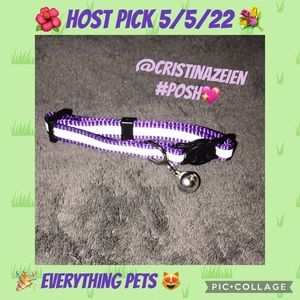 Bemix pets breakaway reflective Purple collar with bell New